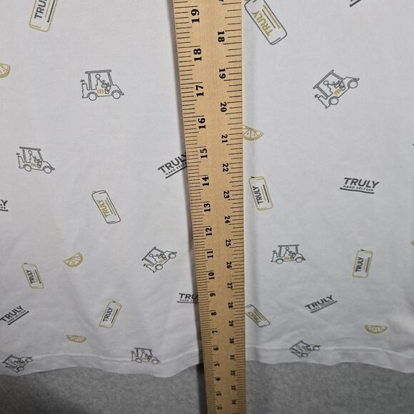 Travis Mathew Polo Shirt Men White Truly Hard Seltzer Golf Geometric Print 2XL - Picture 9 of 11